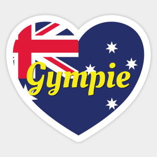 Gympie QLD Australia Australian Flag Heart Sticker